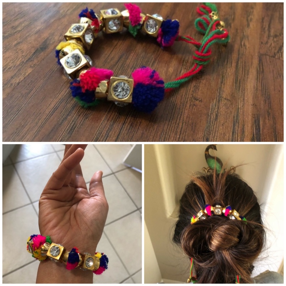 🌸 Indian Pom Pom bracelet handmade 🌸
